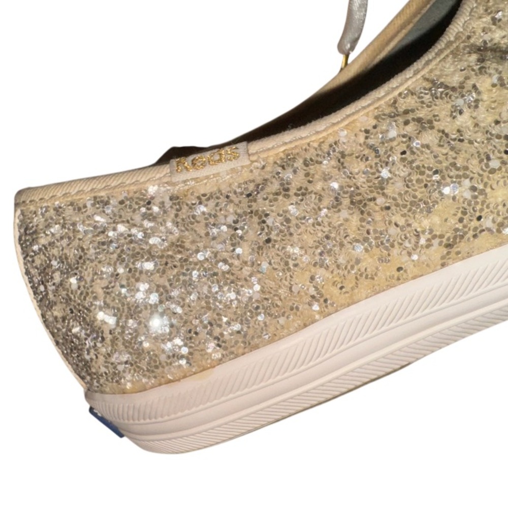 KATE SPADE gold glitter KEDS women’s sneakers TENNIS SHOES size 9.5 - Picture 9 of 17